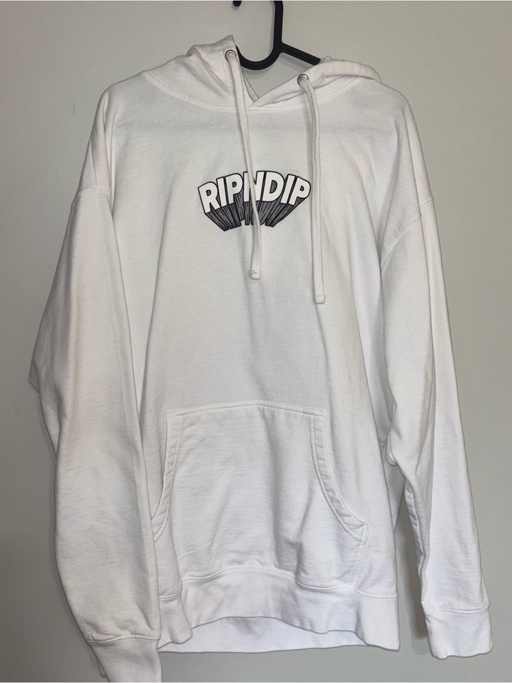 Ripndip White Pullover Hoodie with Branding on Back